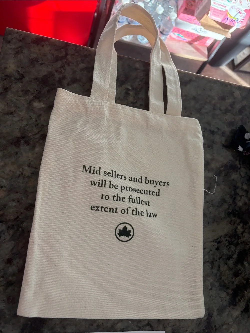 Canvas Tote Bag in Cream with NYC themed Stickers